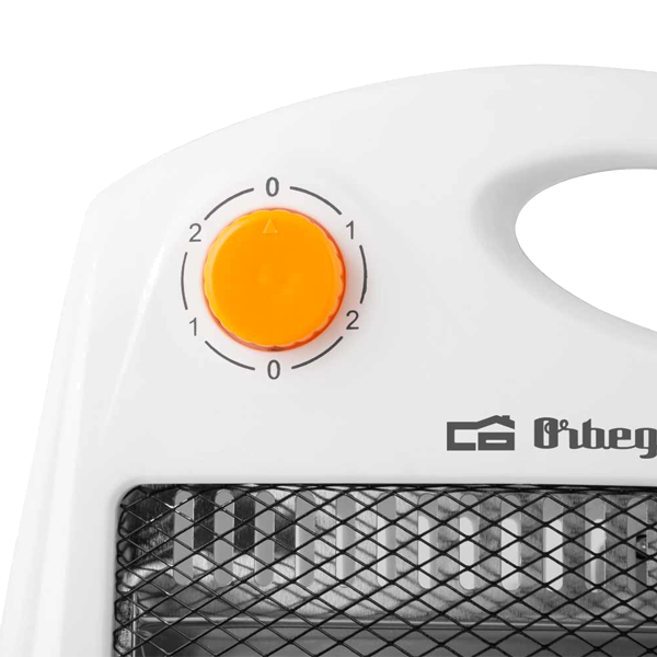 Aquecedor de quartzo compacto Orbegozo BP 5007 - Calor radiante intenso e uniforme - 2 níveis de potência - Sistema de segurança anti-tombamento