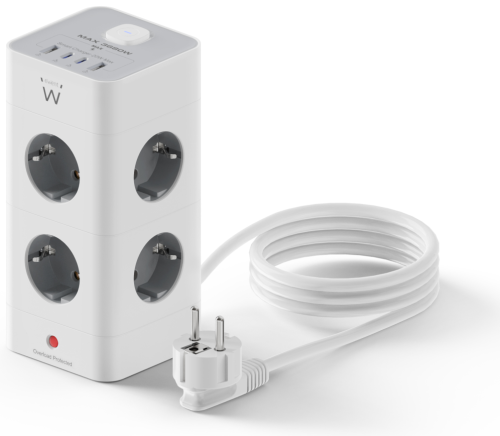 Régua de alimentação Ewent EW3864 SHUCKO com 8 tomadas + 2 USB-A + 2 USB-C