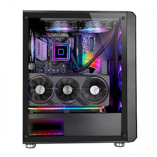 MARS GAMING CAIXA ATX MC-VAULT ARGB FRONT MESH TEMP GLASS BLACK