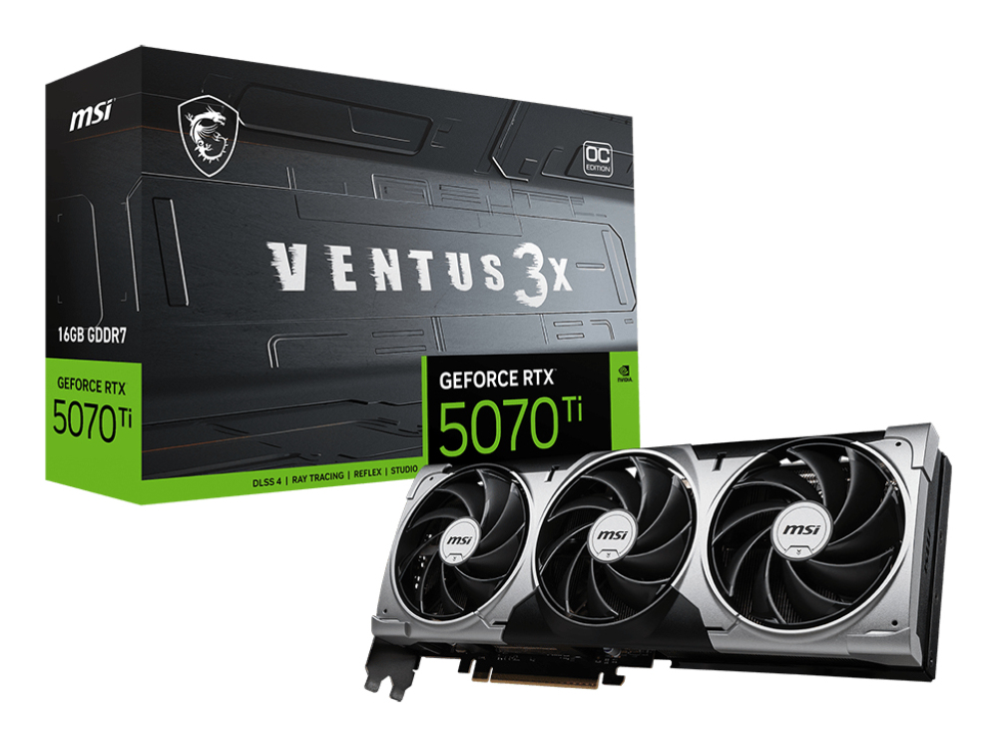 Placa Gráfica MSI RTX 5070 Ti 16GB VENTUS 3X OC GDDR7