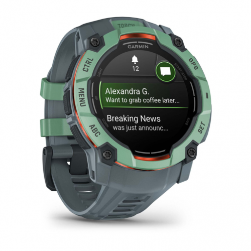 SMARTWATCH GARMIN INSTINCT 3 50MM AMOLED VERDE CORREIA VERDE
