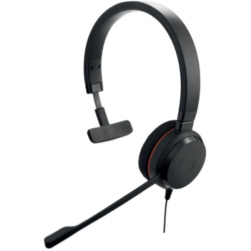 Auscultador USB mono Jabra Evolve 20 com microfone - Cancelamento de ruído - Faixa de cabeça ajustável - Controlos online - Preto