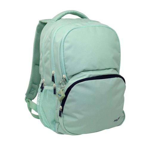 Milan Serie 1918 Mochila Escolar 25L - 3 Bolsos Delanteros + 2 Bolsos Laterales - Asas Regulables y Acolchadas - Tamanho 46,5x30x17cm - Cor Ver