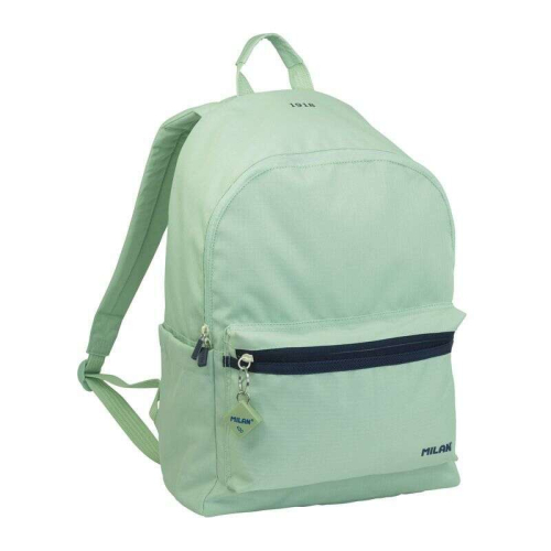Milan Serie 1918 Mochila Urbana 22L - Bolso Delantero + 2 Bolsos Laterales - Asas Regulables y Acolchadas - Tamanho 41x30x18cm - Cor Verde