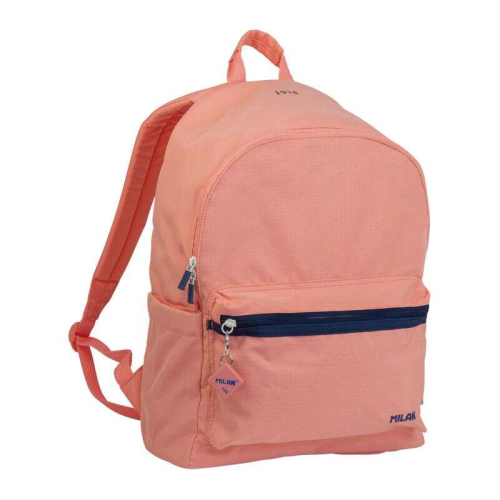 Milan Serie 1918 Mochila Urbana 22L - Bolso Delantero + 2 Bolsos Laterales - Asas Regulables y Acolchadas - Tamanho 41x30x18cm - Cor Rosa
