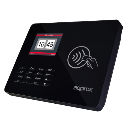 Leitor Biométrico Aprox para Controlo de Ponto e Frequência Ecrã 2,8"- Com Leitor de Cartões RF e Teclado - Capacidade de 100.000 Registos