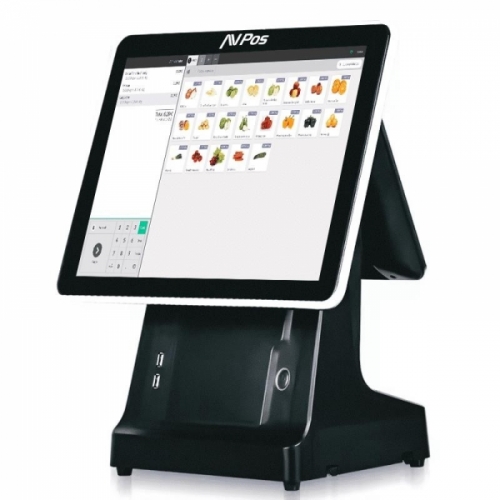 AVPos POS K6000 15 Touch - Impressora Integrada - 2º Ecrã 9.7 - I5 - Memória 8gb - SSD 128gb - VGA e HDMI - Preto