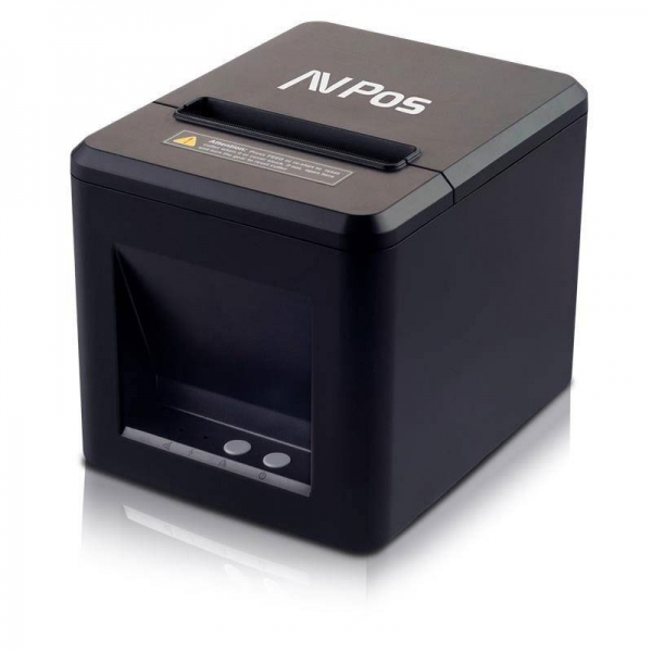 Impressora térmica de tickets AVPos AVP-TC40NET - Velocidade 260mm/s - Corte automático parcial - USB e LAN - Preto
