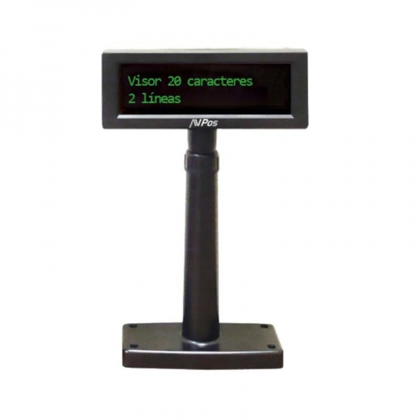 AVPos Viewer VFD220 - 2 linhas de 20 caracteres - do Ecrã Verde - 267 tipos de caracteres internacionais - USB - Preto