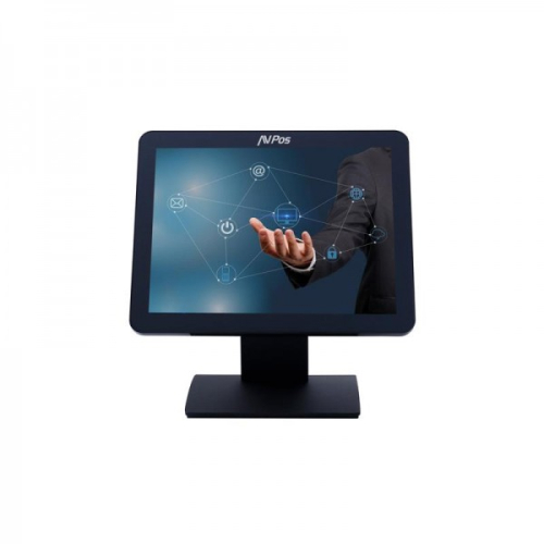 AVPos AVPos-T15 Monitor Tactil 15"- Ecrã True Flat Capacitivo de 10 Pontos - 1024x768 - 400CD/M2 - VGA - Preto