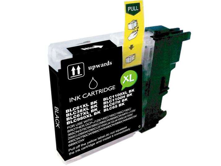 BULK - Brother LC980XL/LC1100XL/LC985XL Preto Cartucho de Tinta Generico - Substitui LC980BK/LC1100BK/LC985BK