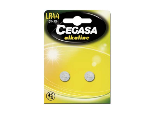 Cegasa LR44 Pack de 2 Pilas LR44 1.5V - Ideal para Mandos a Distancia,Juguetes y Termometros Digitales