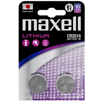Maxell Pack de 2 Pilhas Litio de Botão CR2016 3V
