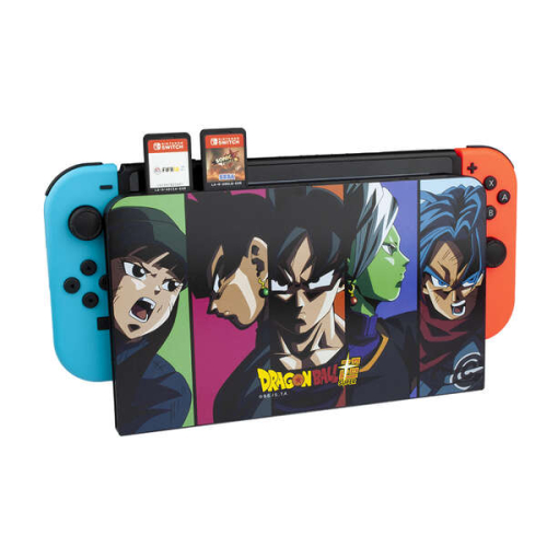 Capa protetora FR-TEC Dragon Ball Super para dock da Nintendo Switch - Protege o ecrã contra riscos - Compartimentos para 6 jogos - Várias cores