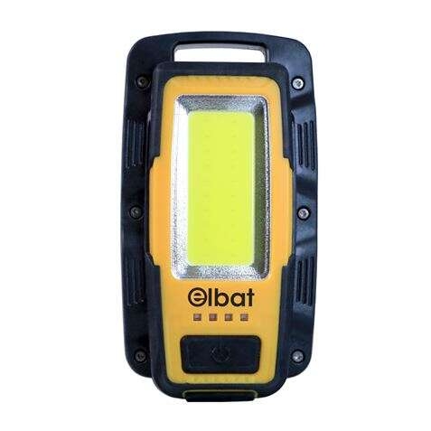 Lanterna LED recarregável Elbat - Gancho e íman - Cob 8W 600LM - Preto