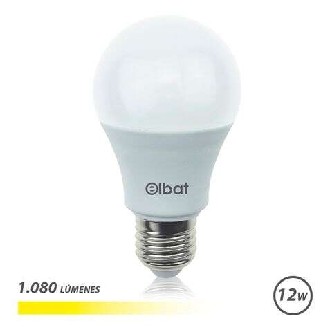 Lâmpada LED Elbat A60 - 12W - 1080LM - E27 - Luz Quente - Cor Branco Quente