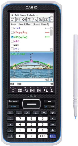 Casio FX-CP400 Calculadora Cientifica Grafica 3D - Tela Tactil en - Graficos 3D - Dibujo Simultaneo de hasta 100 Curvas - Alimentação con P