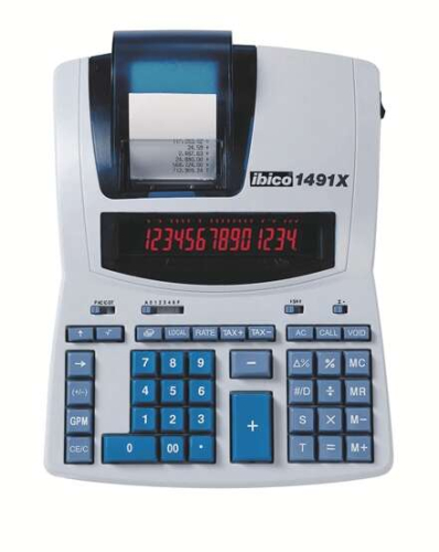Ibico 1491X Calculadora Profesional Termica 14 Digitos - Tela LCD 2 Cores - Impressão en Preto - Velocidade 10 Linhas por Segundo