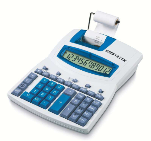 Ibico 1221x Calculadora Semi-Profesional Tela LCD 12 Digitos - Impressão a 2 Cores - Velocidade de Impressão 2.4 Linhas por Segundo - Teclado Pro