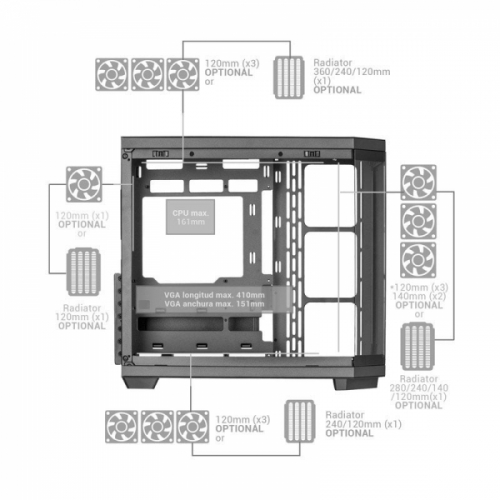 Caixa Mars Gaming CUSTOM MC-3TCORE Branco