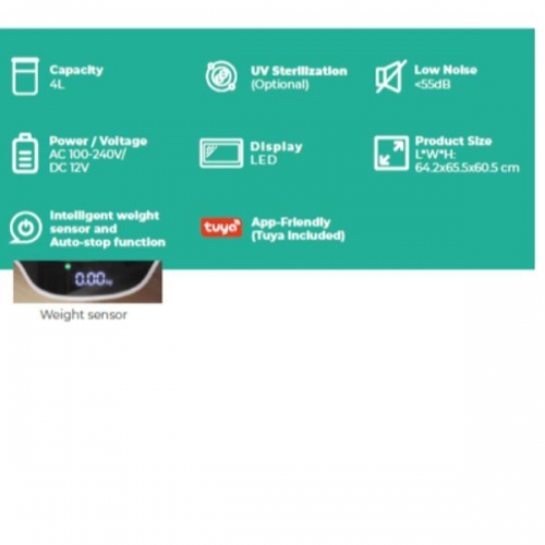 Caixa de Areia Inteligente Daewoo Auto Limpeza para Gatos + APP Tuya