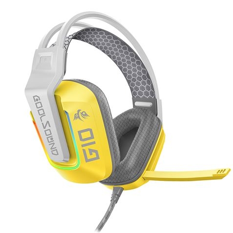 Auscultador para jogos Coolsound G10 - Compatível com XBOX,PS5,PS4,Switch e PC - Amarelo