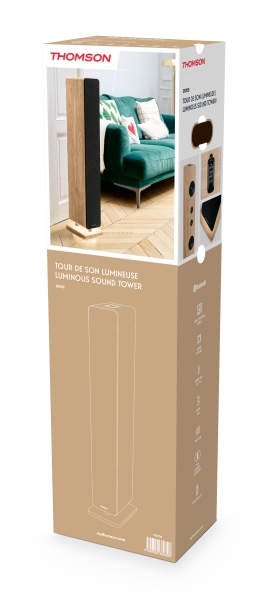 Torre de Som Bluetooth Thomson DS702 - Potência musical de 120 W - Madeira