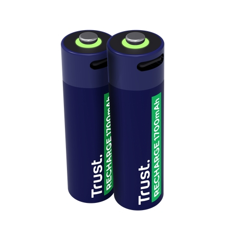 Trust Pack de 2 Pilhas Recargables 1700 mAh AA