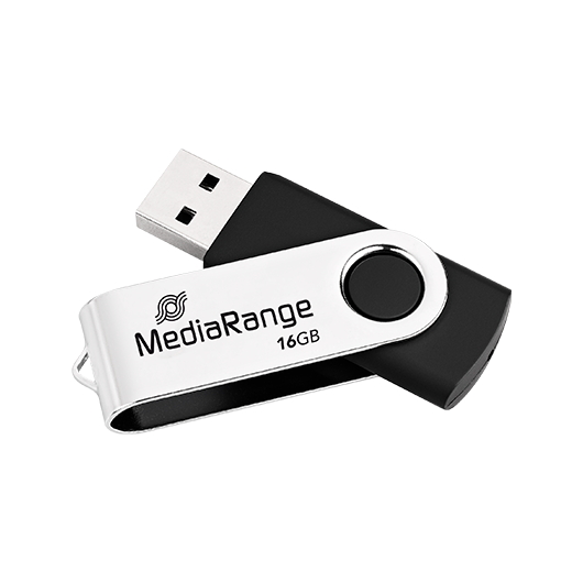 PENDRIVE 16GB USB 2.0 MEDIARANGE SILVER-BLACK