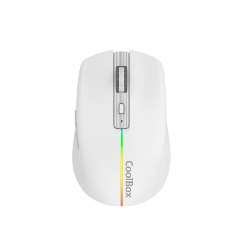 Rato Gaming Coolbox W01 1600 dpi - 6 botões - Iluminação RGB - Branco