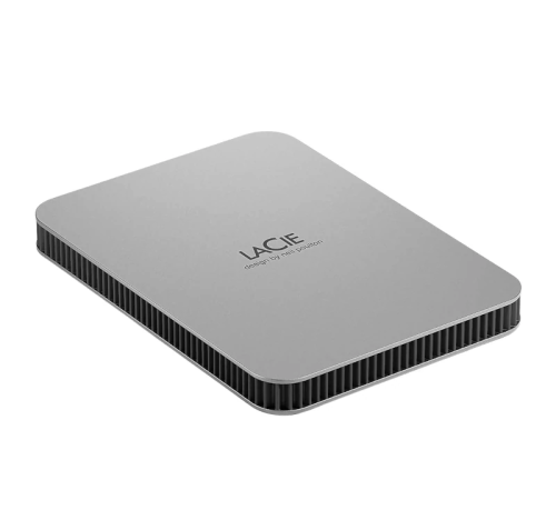 LACIE Mobile Drive HDD USB-C 1TB 2.5inch Moon Silver with USB-C cable