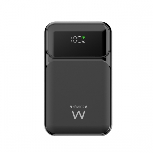 Powerbank Ewent EW1164 20000mAH 65W PD - USB-A,USB-C - Ecrã LED - Preto
