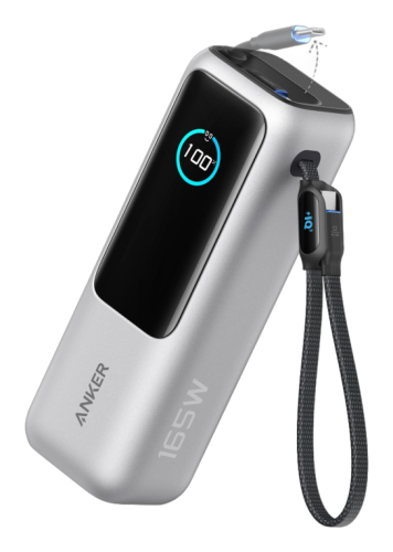 Powerbank Anker Laptop (25K,165W,Cabo Integrado e Retráctil) Prateado