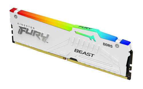 Kingston Fury Beast RGB Memoria RAM DDR5 6000MT/s 16GB 1.4V CL30 DIMM - Branco