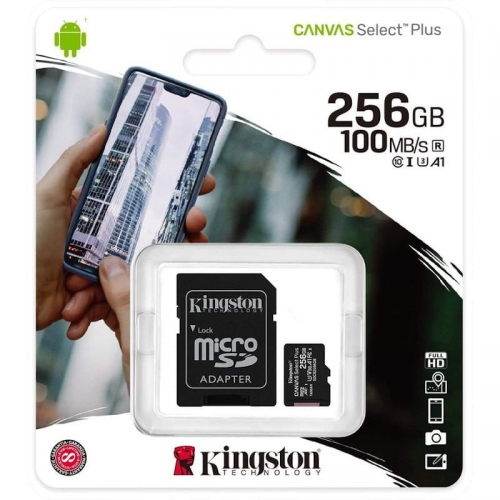 MICRO SD Kingston Canvas Select Plus 256GB class10 UHS-I SDHC