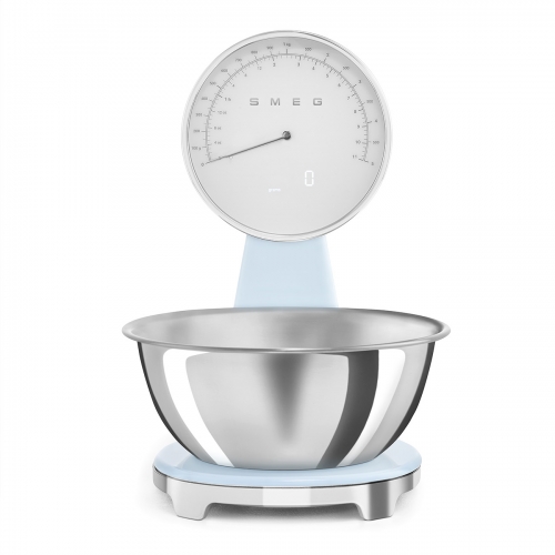 SMEG ANALOG AND DIGITAL KITCHEN SCALE PASTEL BLUE
