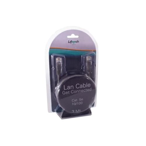 LIFETECH CHICOTE CAT5 UTP PRETO - 3MT