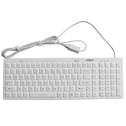 LIFETECH TECLADO SILICONE HIGIENIZAVEL LAVAVEL USB BRANCO