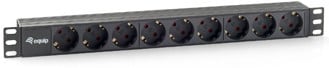 POWER STRIP 9 BAY CEE7 / 4 W 1.8MT BLACK