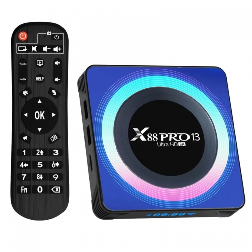 X88 PRO 13 4GB/32GB Caixa Acrílica Android 13 – Android TV