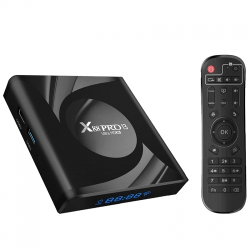 X88 PRO 13 4GB/64GB Smart System Android 13 Preto – Android TV