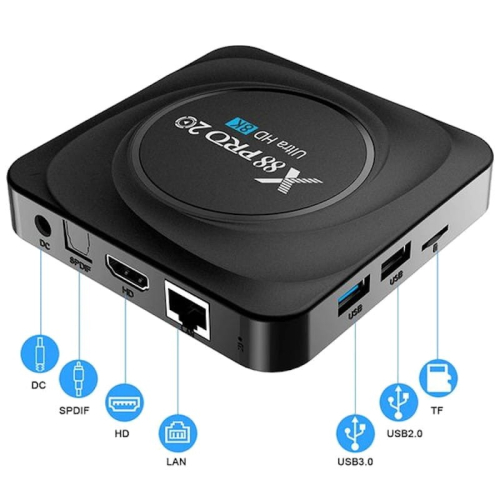 X88 Pro 20 8GB/128GB 4K Wifi Duplo Bluetooth Android 11 - Android TV
