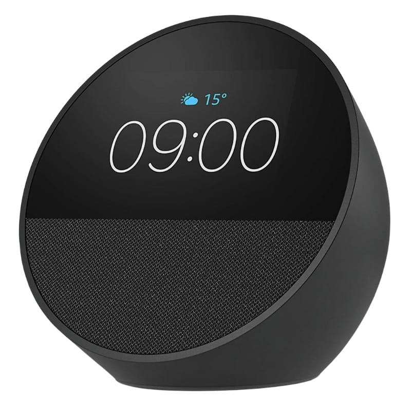 Amazon Echo Spot 2024 Preto Bluetooth 5.0 WiFi Coluna inteligente Alexa