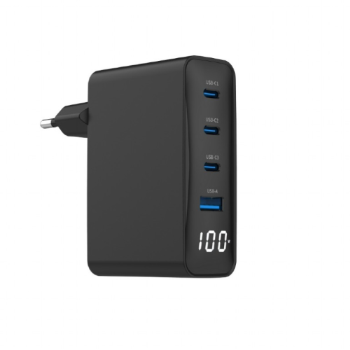 Gembird TA-UC-PDQC100LCD-01-BK Carregador 100W Preto