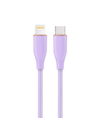 Gembird CC-USB2S-CM8PM-1.5M-P Cabo de Carga e Dados USB 2.0 Type-C para Lightning 1.5m Lilás/Violeta