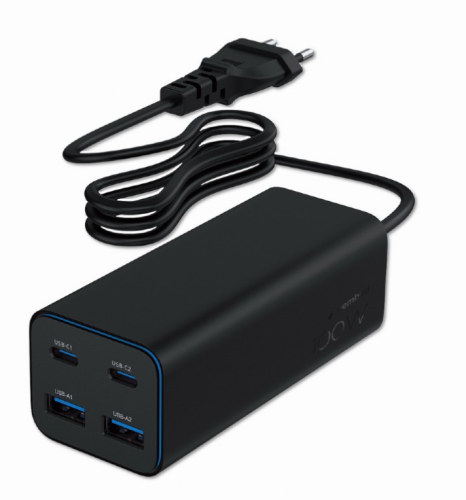 Gembird TA-UC-2A2C-PD100-01-BK Carregador 100W Preto