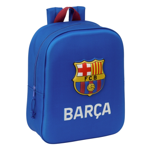 Safta F.C. Barcelona Mochila Guarderia 3D - Alsa de Mão - Compartimento Principal com Fecho - 22x27x10cm - Cor Azul