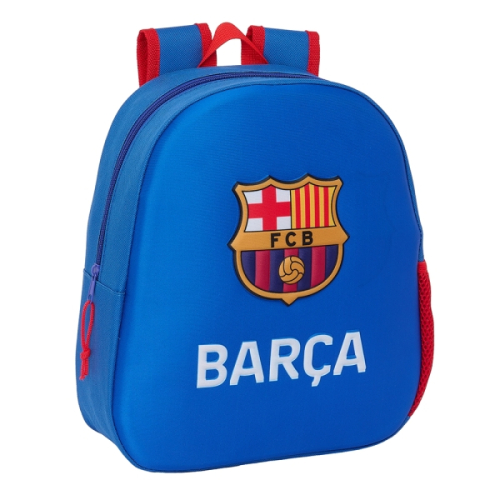 Safta F.C. Barcelona Mochila 3D - Asa de Mão - Porta-Garrafas Lateral - 27x33x10cm - Azul