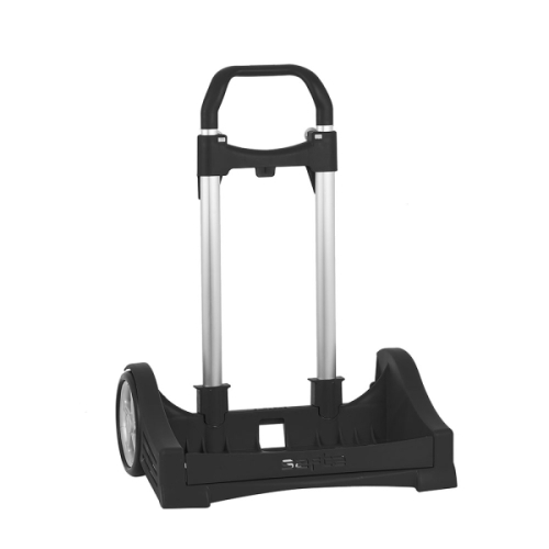Safta Evolution Carro Portamochilas- Fixação Universal - Rodas de 14cm Anti-Vibração - Aluminio/PP - 40x85x28cm - Cor Preto