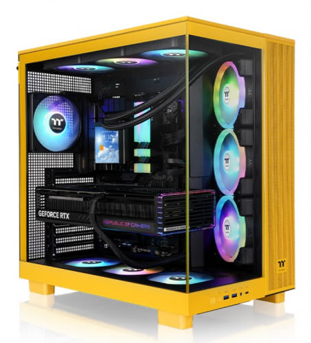 CAIXA ATX THERMALTAKE VIEW 380 XL USB CX1 4XVENT120MM ARGB YELLOW